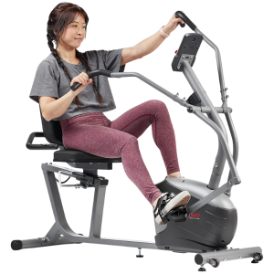 Sunny Health Recumbent Bike with Dual Motion & Bluetooth Connectivity